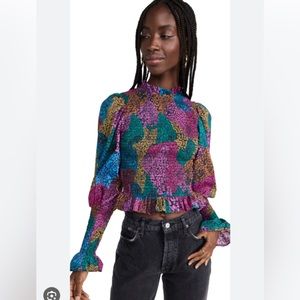 farm rio rainbow mix blouse